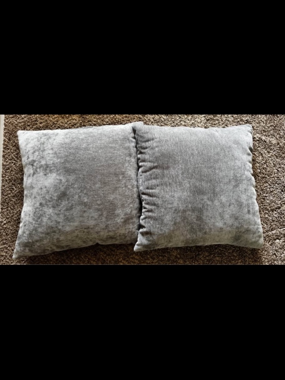 Plush oversized Gray Decorative Throw Pillow Pair - Soft Accent Cushions